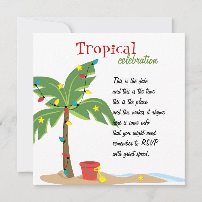 Jul i Beach Inbjudningar (Framsida)