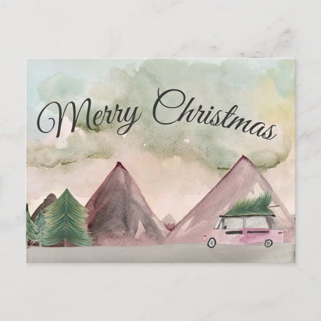 Jul i bergsvykortet vykort (Framsida)