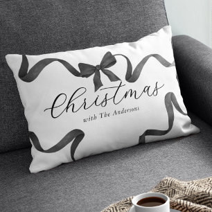 Jul i Black White Bow-familjen Lumbarkudde