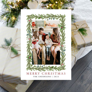 Jul i Botaniska Ram Elegant Family 1-foto Julkort