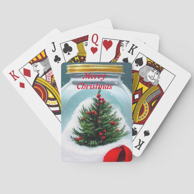 Jul i burk! Söt mini Julgran! Casinokort (Baksidan)