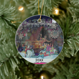Jul i butiksfönster i staden Ornament