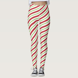 Jul i Candy cane, Röda och Grönt Leggings