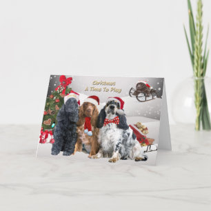 Jul i Cocker-spanjor en gång att spela Helgkort