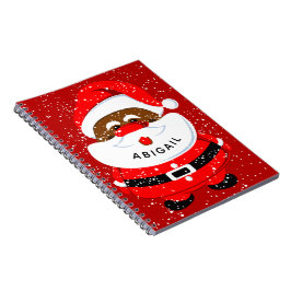 Jul i Cute African-American Jultomten Anteckningsbok