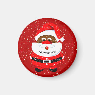 Jul i Cute African-American Jultomten Magnet