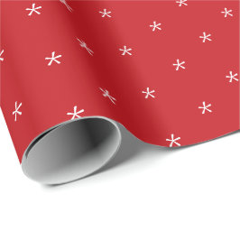 Jul i Cute Red & White snöflingor mönster Presentpapper