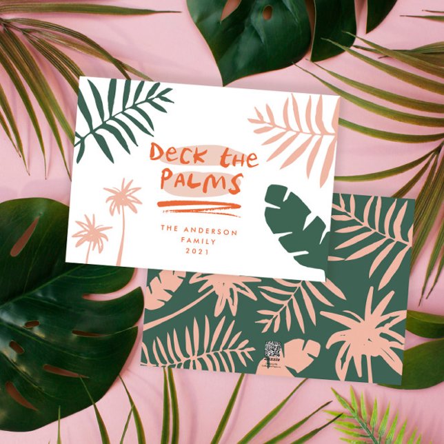 Jul i den tropiska handflatan träd i modern tid julkort (Skapare uppladdad)