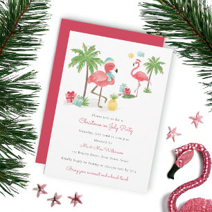 Jul i den verkligt moderna flamingo party inbjudningar