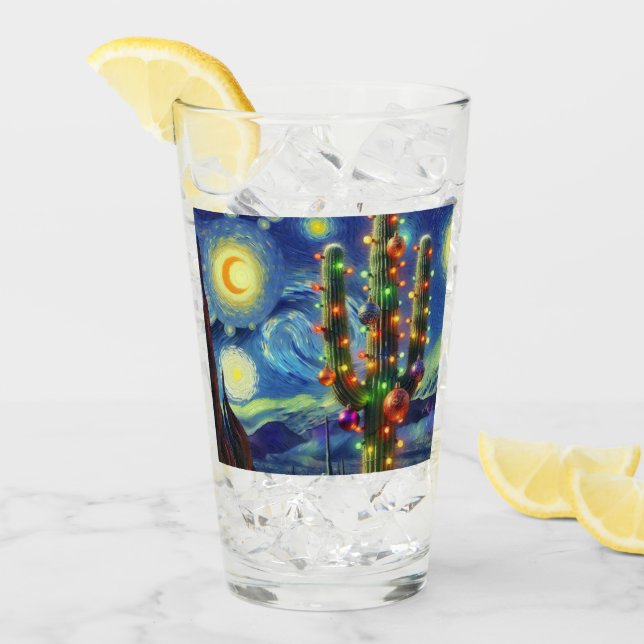 Jul i Desert Southwest Saguaro Cactus Glaskopp (Framsida Ice)