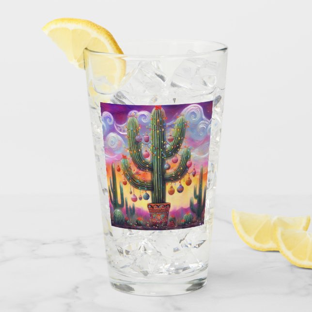 Jul i Desert Southwest Saguaro Cactus Glaskopp (Framsida Ice)