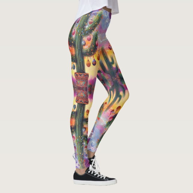 Jul i Desert Southwest Saguaro Cactus Leggings (Höger)