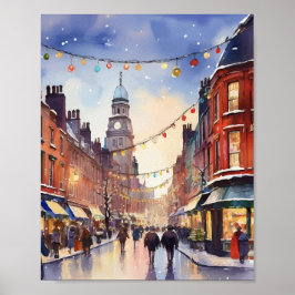 Jul i Dublin Ireland Watercolor Poster