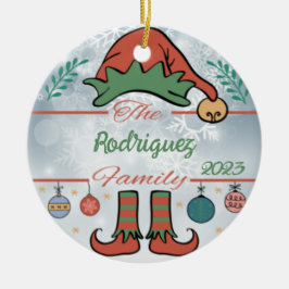 Jul i Elf-familjen Julgransprydnad Keramik