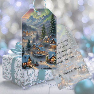 Jul i en by i berget, polar ljus presentetikett