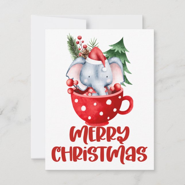 Jul i en mugg clipart gratulationskort julkort (Framsida)