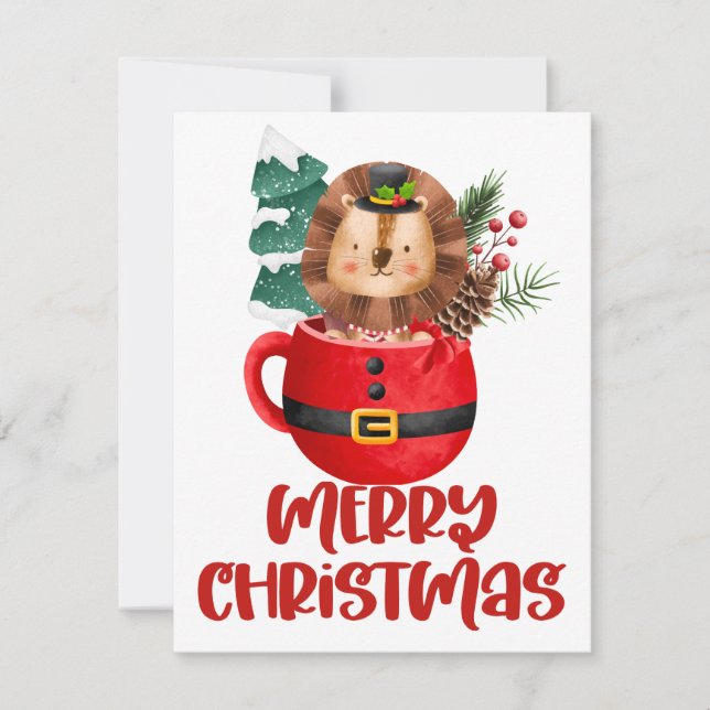 Jul i en mugg clipart gratulationskort julkort (Framsida)