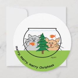 Jul i ett fiskekortkort för Helgdag Julkort