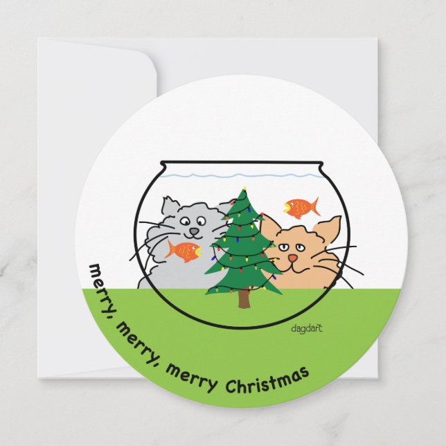 Jul i ett fiskekortkort för Helgdag Julkort (Framsida)