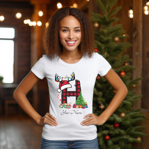 Jul i familjen med monogrammet anpassar sig efter t shirt