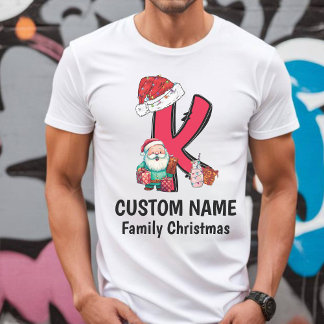 Jul i familjen med monogrammet anpassar sig efter  t shirt
