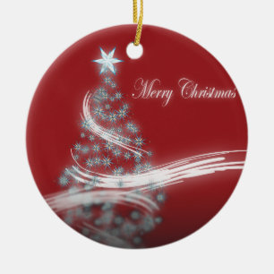 Jul i Festive Star Evergreen-Chicen Julgransprydnad Keramik