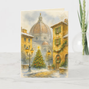 Jul i Florens Italien Vattenfärg Canvas Kort