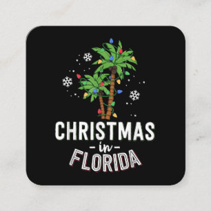 Jul i Florida Deck Familj Va i Handflatan Träd Fyrkantigt Visitkort