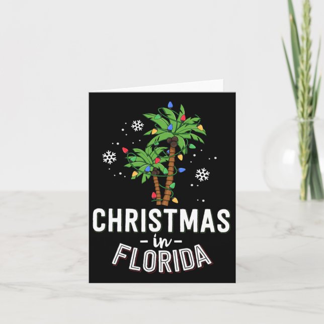 Jul i Florida Deck Familj Va i Handflatan Träd Kort (Framsida)