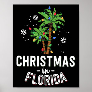 Jul i Florida Deck Familj Va i Handflatan Träd Poster