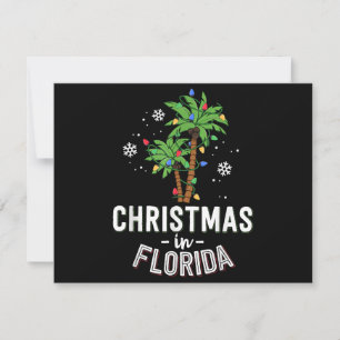 Jul i Florida Dekorera Palmträden Familj Semester Julkort