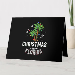 Jul i Florida Dekorera Palmträden Familj Semester Kort