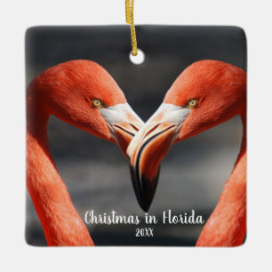 Jul i Florida Flamingo Kärlek Ornament