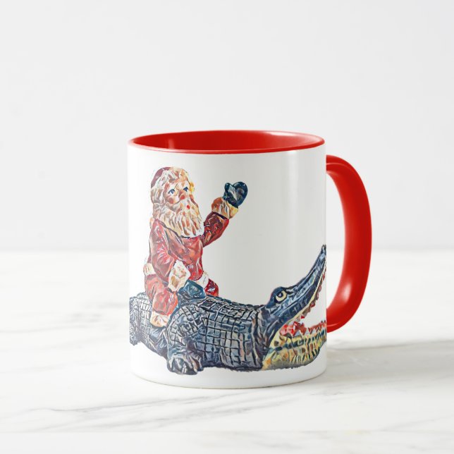 Jul i Florida Jultomten rider Alligator Mugg (Framsida höger)
