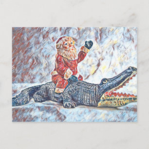 Jul i Florida Tomte på Alligator Vykort