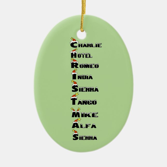 Jul i fonetisk alfabet Ornament (Framsidan)