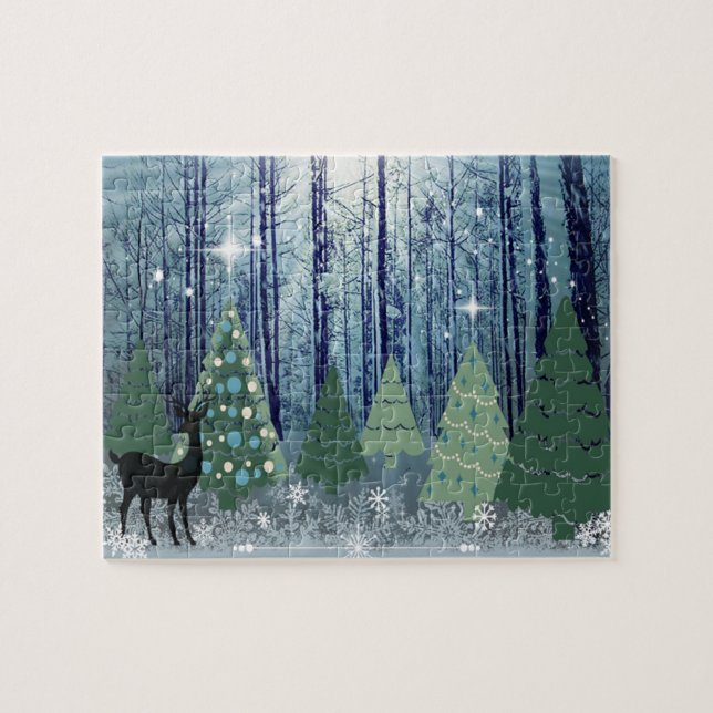 Jul i Forest Design Jigszle Puzzle Pussel (Horisontell)