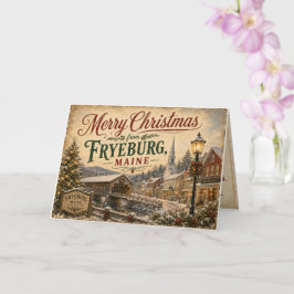 Jul i Fryeburg Maine Julkort Kort