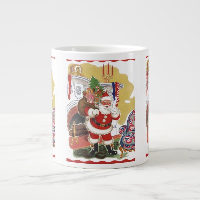 Jul i gammal stil, Glad Tomte med presenter Jumbo Mugg (Framsidan)