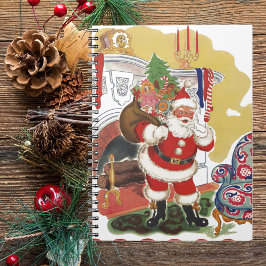 Jul i gammaldags stil, Glad Tomte med presenter Anteckningsbok Med Spiral