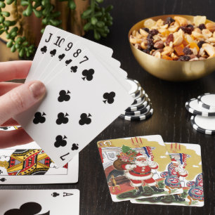 Jul i gammaldags stil, Glad Tomte med presenter Casinokort