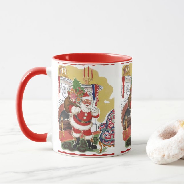 Jul i gammaldags stil, Glad Tomte med presenter Mugg (Med munk)