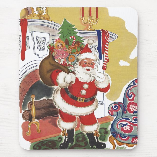Jul i gammaldags stil, Glad Tomte med presenter Musmatta (Framsidan)