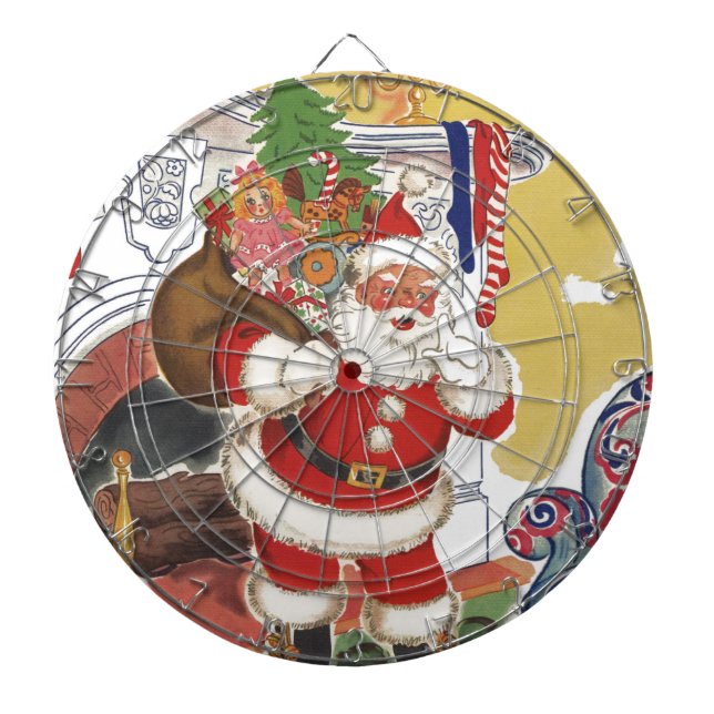Jul i gammaldags stil, Glad Tomte med presenter Piltavla (Framsidan)