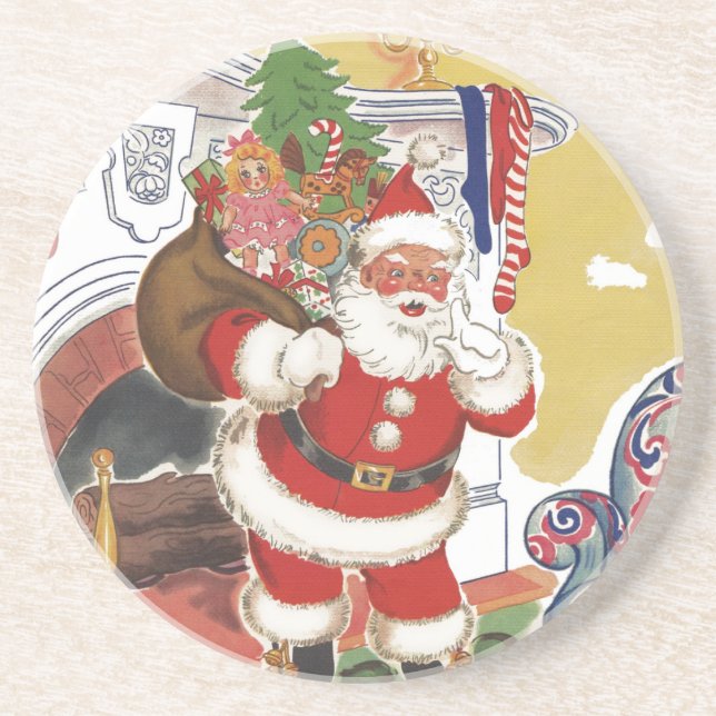 Jul i gammaldags stil, Glad Tomte med presenter Underlägg (Framsidan)