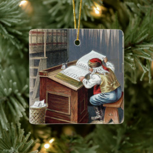 Jul i gammaldags stil, S:t Nikolaus snäll eller el Julgransprydnad Keramik