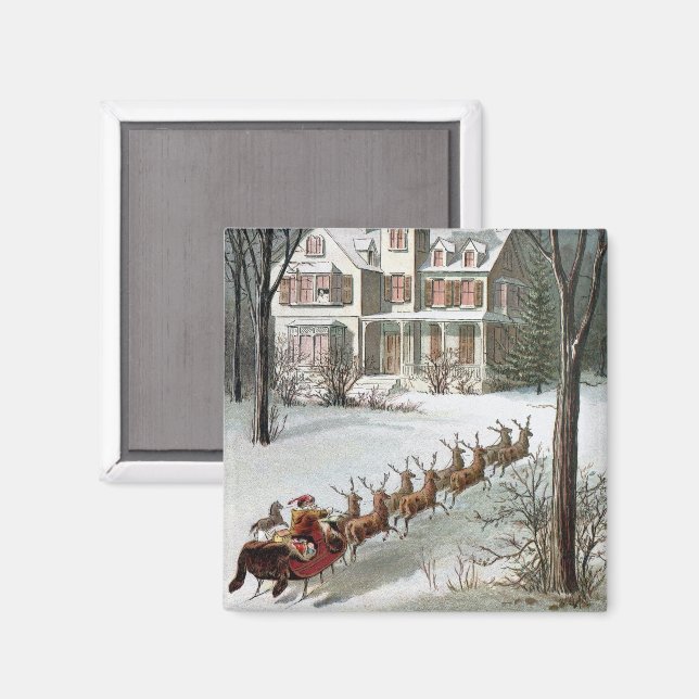 Jul i gammaldags stil, Sankt Nikolaus med renar Magnet (Front/Back)