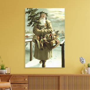 Jul i gammaldags stil, Victoransk jultomte med lek Canvastryck