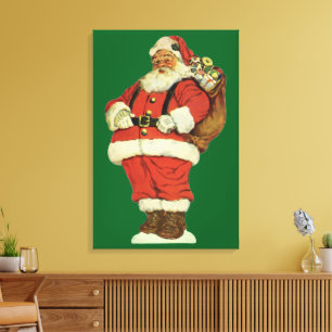 Jul i gammaldags stil, Victoransk jultomte med lek Canvastryck