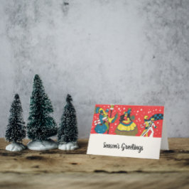 Jul i gammaldags stil, viktoriansk familj kort